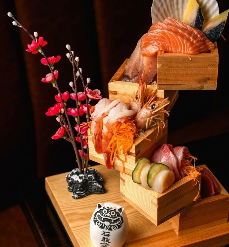 Sashimi combo at Kon'ya Japan, a neighborhood Japanese restaurant in Mount Pleasant, Calgary