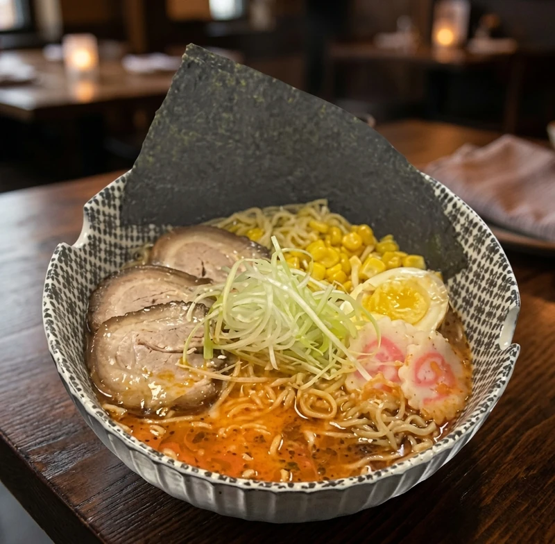 Spicy Kuro Ramen at Kon'ya Japan, a Japanese restaurant near Capitol Hill, Calgary